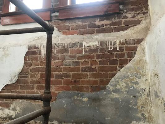 The gallows on the fourth floor of the Austin County Jail Museum have been closed to the public due in part to damaged plaster and other safety hazards that are in need of repair. (Contributed)