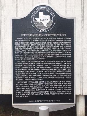 The Peters-Hacienda Community Hall received its historical marker during a Jan. 22 ceremony. CONTRIBUTED PHOTO