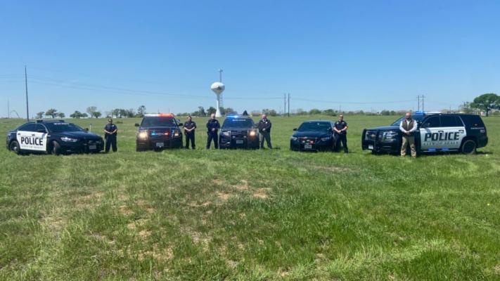 The Sealy Police Department answered the Governor’s “statewide call” to pay respects to Trooper Chad Walker last Thursday. CONTRIBUTED PHOTO