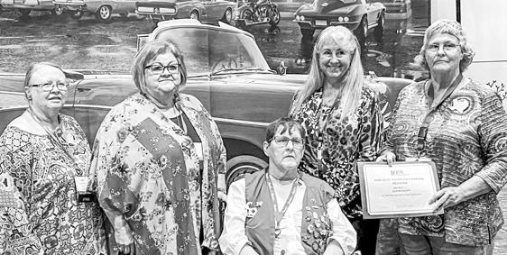 Austin County delegates attending the TEEA State Conference included, left to right, Jessie Kokemor, Doris Glenewinkel, District 11 Extension Education Association Director Peggy Diets, Pat Allee, and Knellen Quinteros.