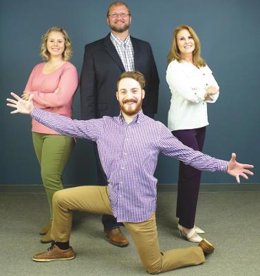 On Jan. 1, 2021, The Sealy News returned under the Granite Publications umbrella and Executive Publisher Karen Lopez, far right, and General Manager Amy Lieb, far left, return alongside Granite’s Vice President of Operations Daniel Philhower, middle, and Managing Editor Cole McNanna, front. Contributed photo