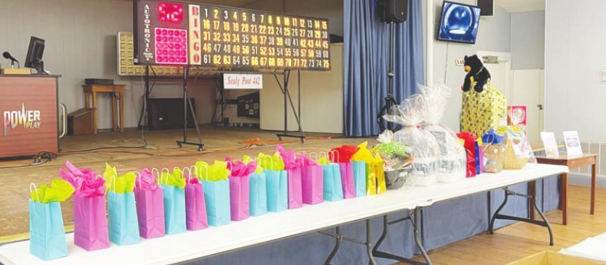 Prizes donated by area chamber members were ready to be won at the Aug. 5 Bingo Night With the Chamber at the Sealy American Legion Hall.