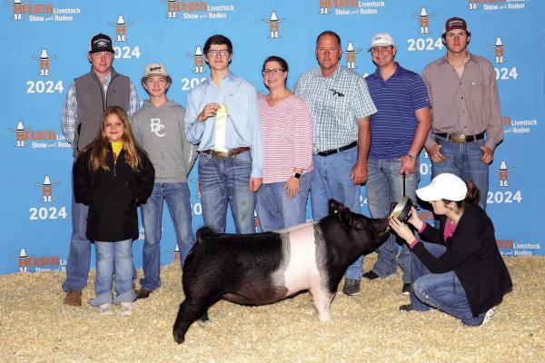 Huge congratulations to the Brazos High School Vykukal family for exhibiting two market barrows. Jackson Vykukal came away with a backdrop and 7th place finish. Next up, Rodeo Austin and Tarleton CDE Invitational. COURTESY PHOTOS