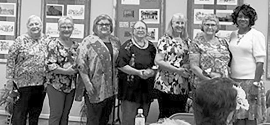 New EEA Officers were installed during August’s TEEA banquet at the Industry City Building. Pictured from left to right are Gladys Frank, Judy Schulz, Doris Glenewinkel, Jessie Kokemor, Pat Allee, Knellen Quinteros and Michelle Wright. CONTRIBUTED PHOTOS
