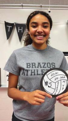 Brazos junior Haiven Alvarado-Harris was named the District 24-3A Offensive Player of the Year after she helped the Cougarettes to a second-place finish and the fourth round of the playoffs.