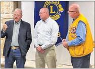 Sealy Lions member Robert Fait hands out the $2,500 donation to Sealy Education Foundation representatives Dr. Bryan Hallmark and Bill Hobson. COURTESY PHOTOS