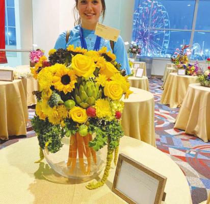 Rylea Roecker was one of eight Brazos representatives in the floral design competitions (Rodeo Cup and Texas Tables) from last weekend at the Houston Livestock Show and Rodeo. CONTRIBUTED PHOTO