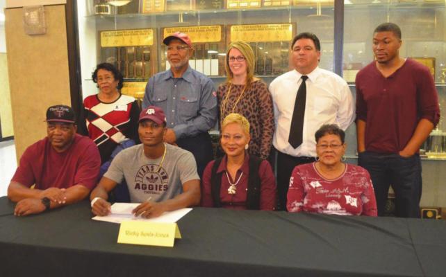 Ricky Seals-Jones signed his National Letter of Intent to play football at Texas A&amp;M during a signing ceremony at Sealy High School on Feb. 6, 2013. Eight years and one day later, he was Sealy’s first representative at the Super Bowl. FILE PHOTOS